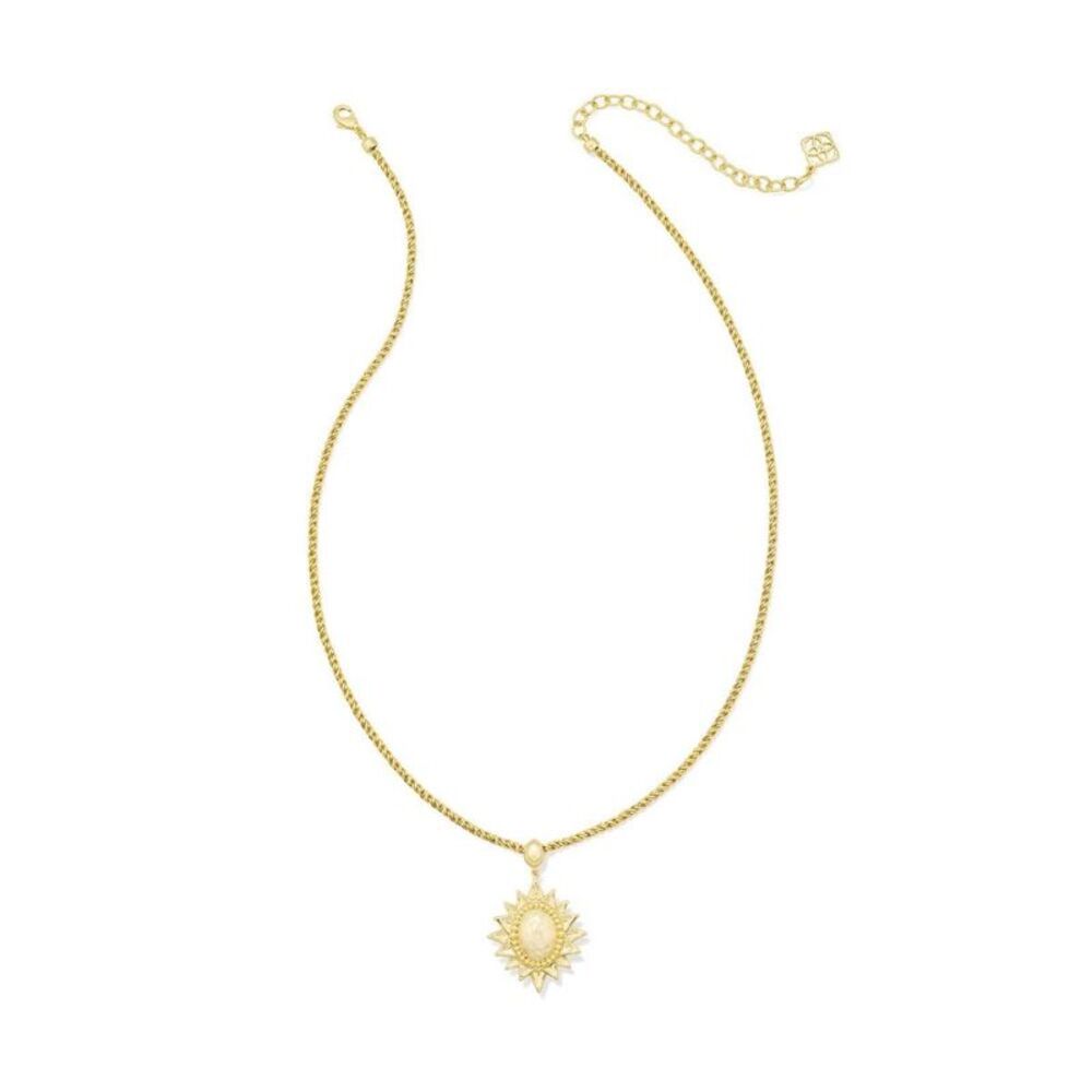 Solana Small Long Pendant Necklace Gold 14K - Yellow/Gold Over Brass One Size